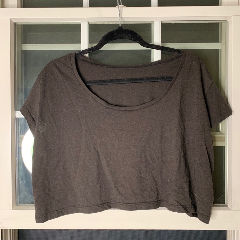 american apparel black crop top